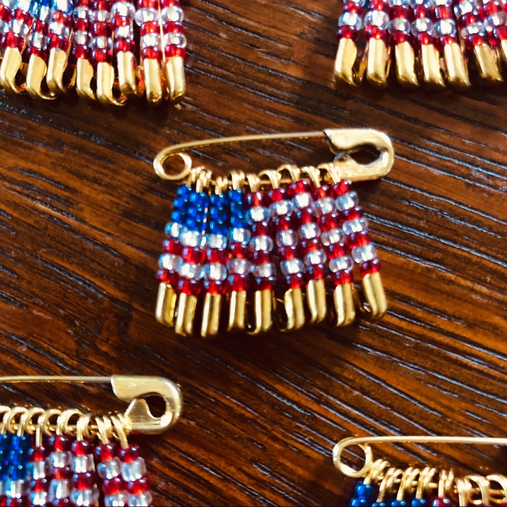 Vintage Stars and Stripes Handmade Pins - Picture 2 of 3